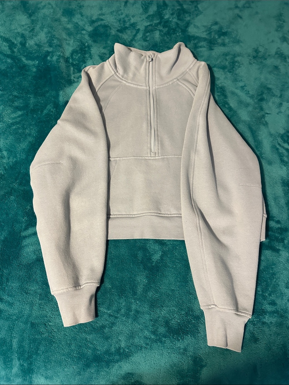 CRZ YOGA Slate Blue Half-Zip Cropped Pullover